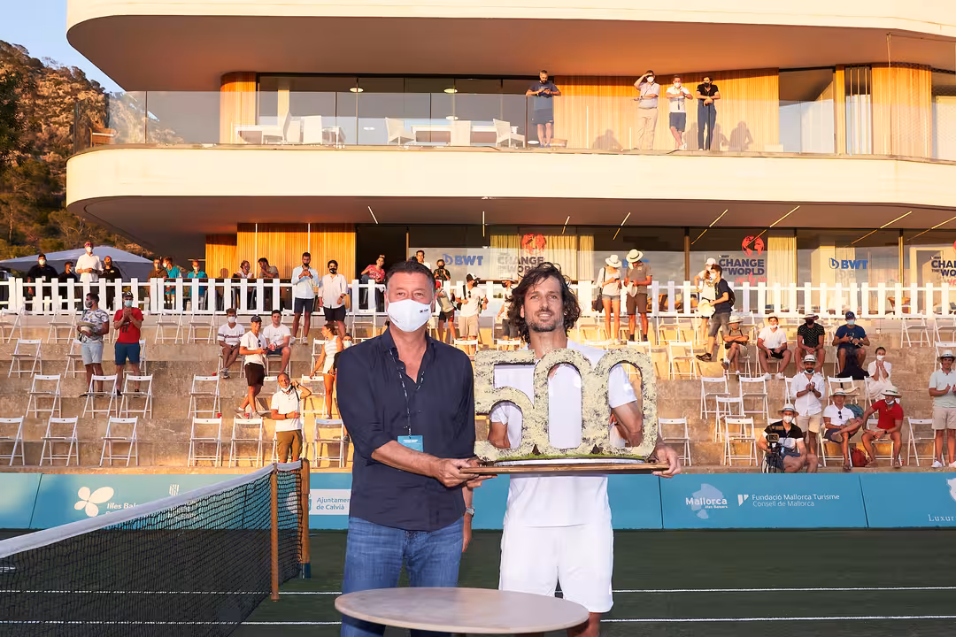CALVIA, SPAIN - JUNE 22: Feliciano Lopez of Spain ATP Mallorca Championships 2021 at Country Club de Santa Ponça on June 22, 2021 in Calvia, Spain. (Photo by Quality Sport Images)