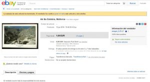pagina web de ebay con imagen de Sa Calobra