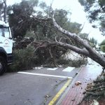 Un 'cap de fibló' provoca varios destrozos en Ciutadella