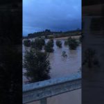 Nuevas imágenes del torrente de Pina desbordado