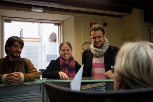 Lucas Gálvez con Aurora Ribot e Iván Sevillano