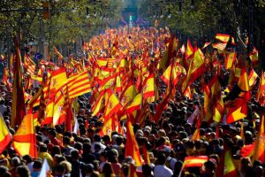 Manifestació societat civil catalana Barcelona espanya
