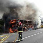 Arde un autobús del TIB en la carretera que une Campos con la Colònia de Sant Jordi