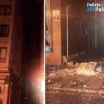 Se desprende una cornisa en un edificio de Palma