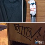 La Policía sorprende a un hombre mientras pintaba un graffiti en el mobiliario urbano