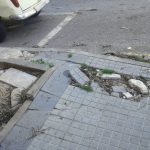 Aceras destrozadas en Plaza Madrid