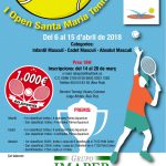 El I Open Santa Maria Tennis Club se celebrará del 6 al 15 de abril