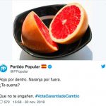 El Partido Popular llama "rojos" a Ciudadanos en Twitter