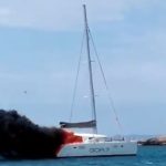 Arde un catamarán en Formentera