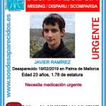 Buscan a un joven desaparecido en Palma que necesita medicación