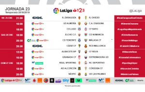 Horarios de la jornada 23