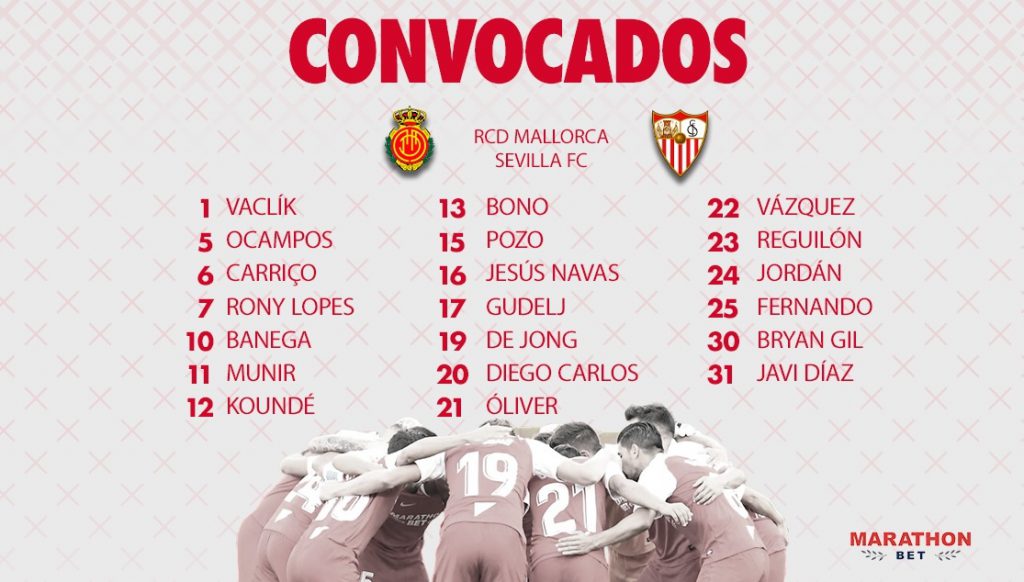 La lista de convocados de Sevilla