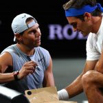 Rafel Nadal y Roger Federer juegan en Ciudad del Cabo
