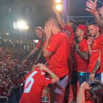 La Plaza de Las Tortugas vibra con la plantilla del RCD Mallorca