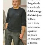 Buscan a Josep Bausà desaparecido desde el 16 de junio en Sant Joan