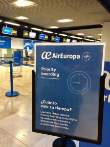 Priority Boarding. Air Europa