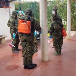 Tareas de desinfección del Ejército de Tierra en la residencia de Son Tugores
