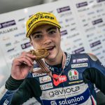 El mallorquín Izan Guevara en el Mundial de Moto 3 con el Aspar Team en 2021