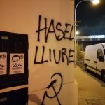 Aparecen pintadas en varias calles de Palma pidiendo libertad para el rapero Pablo Hasél