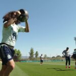 Primer entrenamiento de la selección española olímpica en Madrid