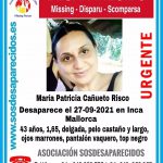 Se busca a María Patricia Cañueto Risco, desaparecida en Inca
