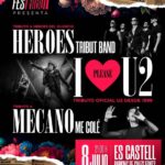 Los tributos Please, Héroes Tribut Band y Me Colé participan este sábado en el Festribut de Es Castell