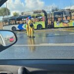 Se incendia un autobús de la EMT de Palma en la Vía de Cintura