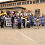 Los sindicatos UGT y CCOO se concentran para rendir homenaje a las víctimas por el 25N